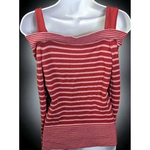 Vintage Takeout Pink And Red Striped Top - Picture 4 of 11